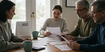 Family reviewing 2025 tax documents to maximize savings
