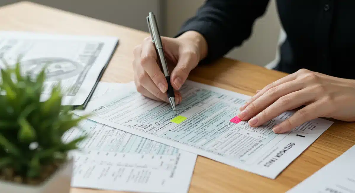 Detailed review of tax forms for deductions and credits