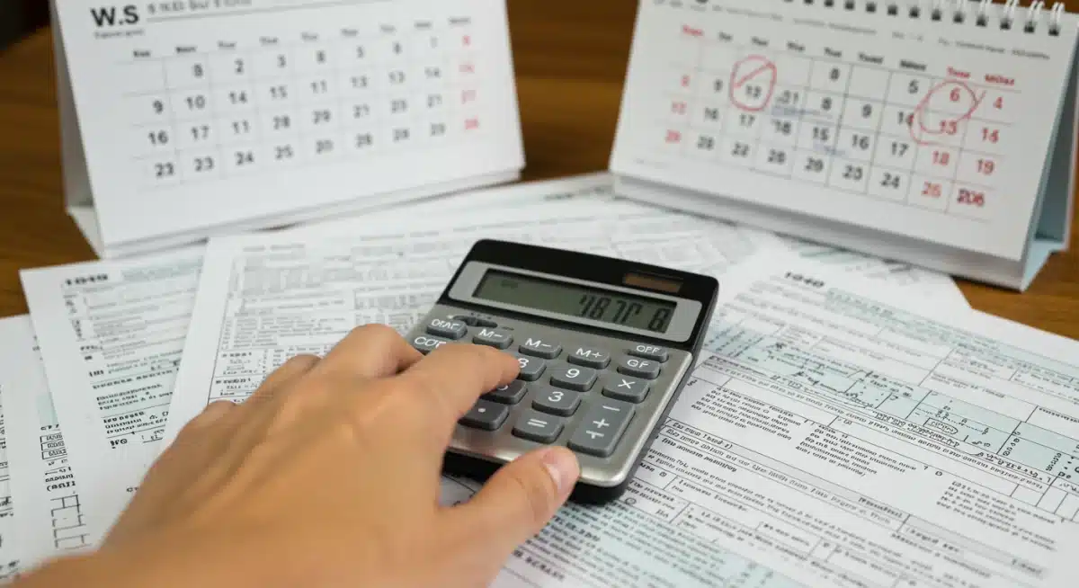 Calculator and tax forms for estimated tax payments