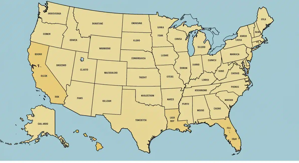 US map showing varied state initiatives for teacher recruitment and retention.