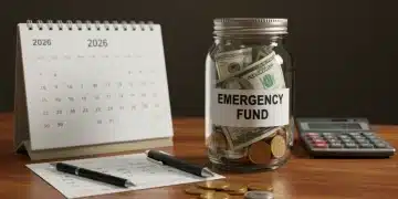 Emergency Fund Jar with 2026 Calendar and Calculator