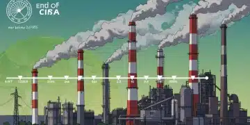 Industrial complex with reduced emissions, symbolizing new EPA regulations