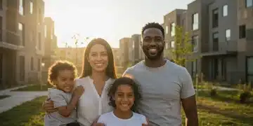 Housing Assistance Programs 2025: Section 8 & Federal Subsidies Family smiling in front of affordable housing complex