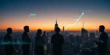 Futuristic cityscape with growth charts, symbolizing 2026 investment opportunities and economic growth