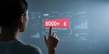 Digital dashboard with 800 plus credit score and financial growth charts