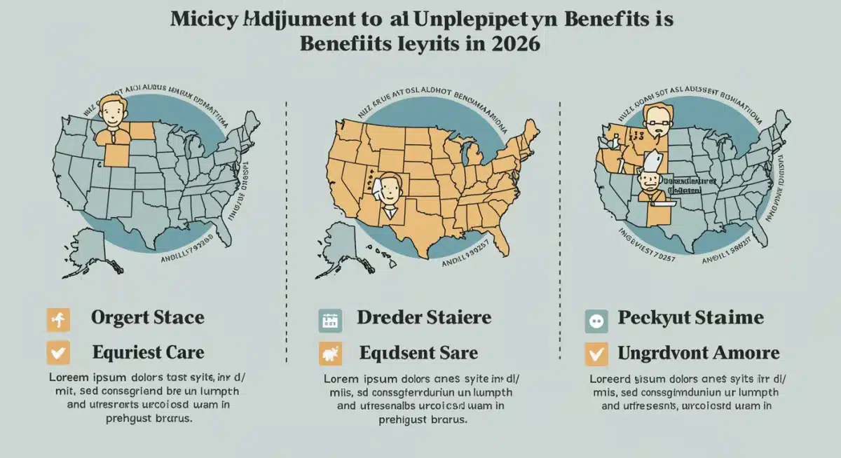 Infographic showing three key 2026 unemployment benefit policy adjustments