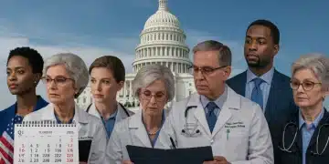 Congressional leaders and healthcare professionals discussing reform legislation