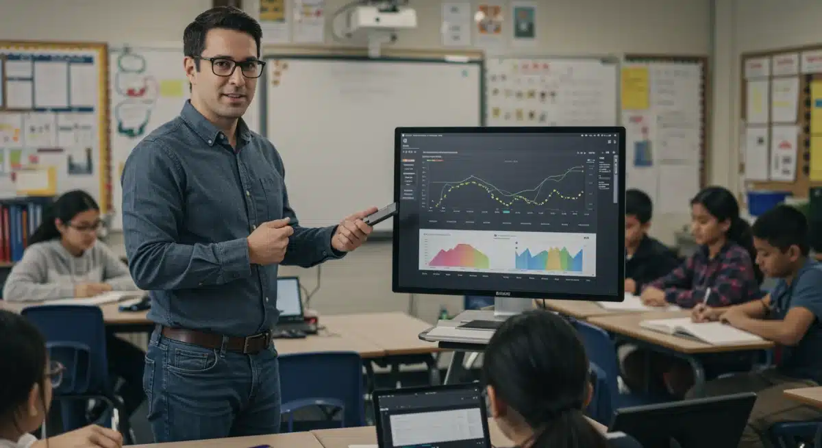 Educator using technology for personalized learning.