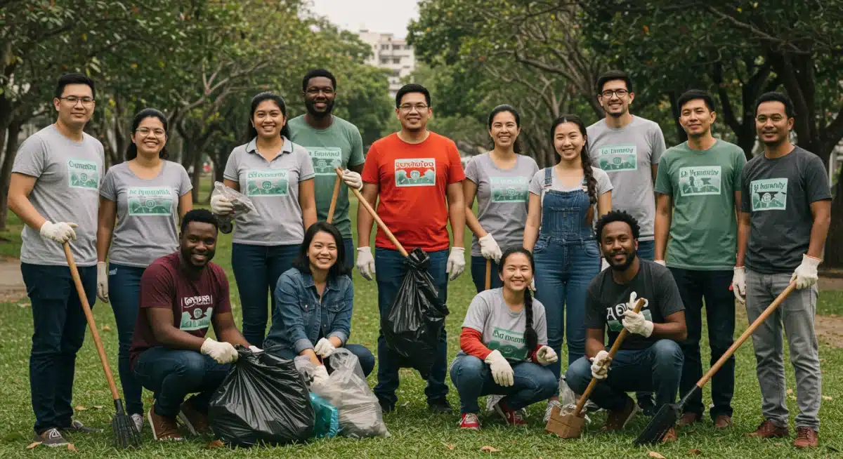 Community members engaged in an urban clean-up, representing environmental justice efforts and local impact of EPA policies.