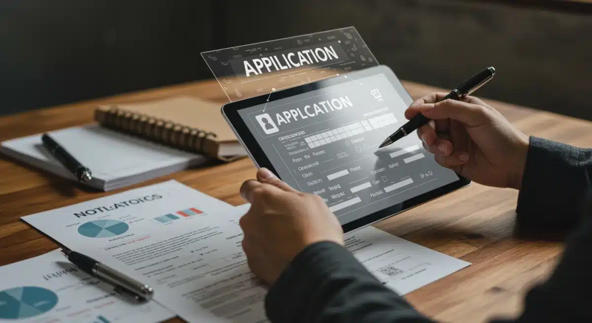 Person completing online SNAP application form