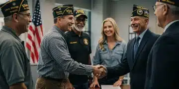 Veterans receiving support and guidance from a VA representative
