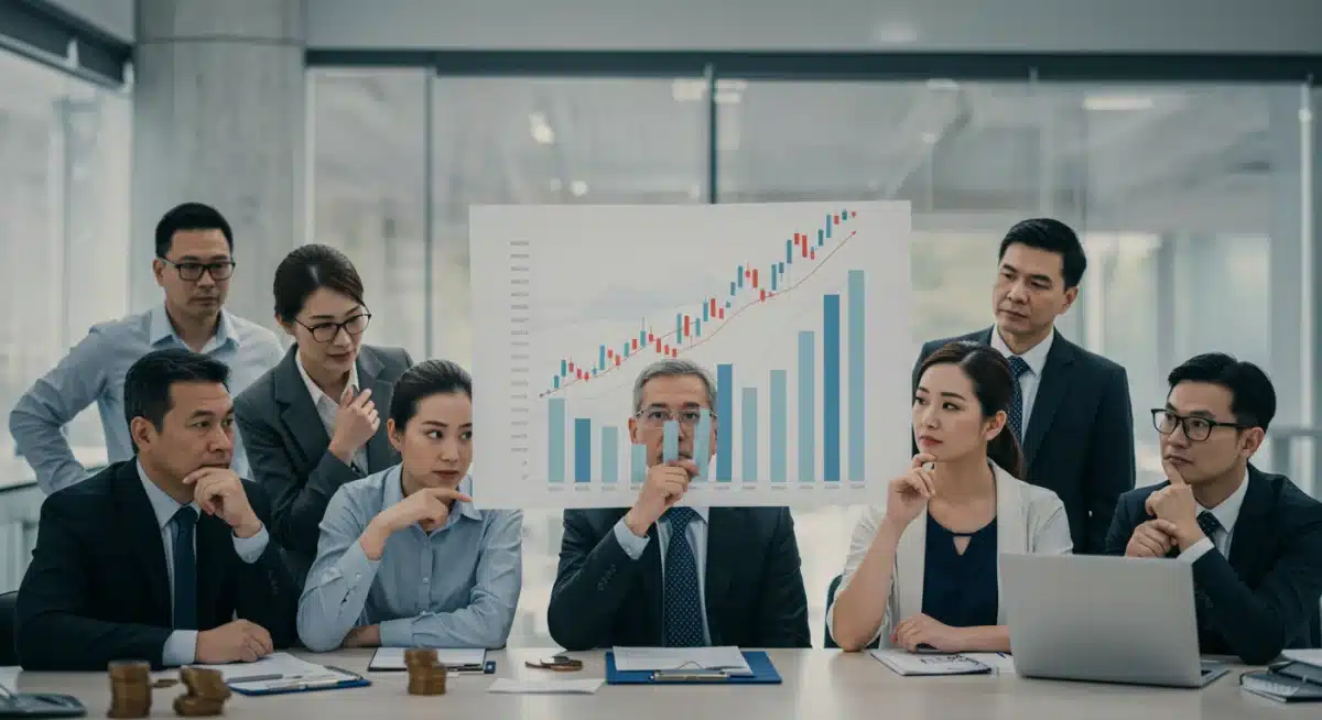 Diverse individuals contemplating the future economic impact of Federal Reserve policy changes.