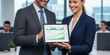 Couple reviewing 401k investment options on a tablet