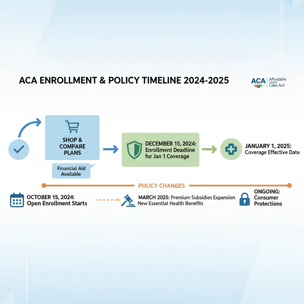 ACA 2026 enrollment timeline and policy changes infographic