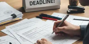 Person filling out disability application forms for 2026