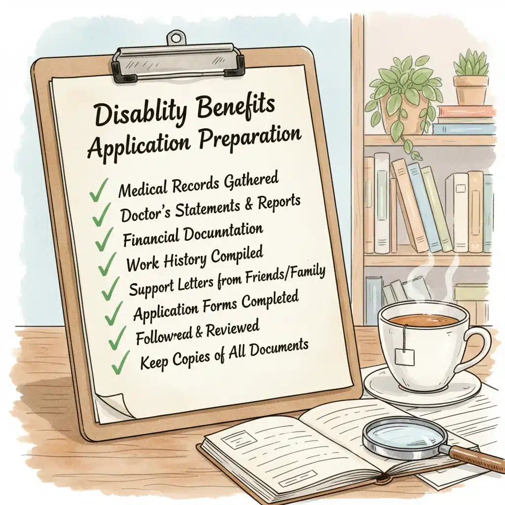 Checklist for thorough disability application preparation