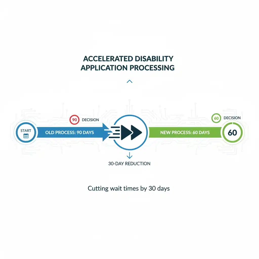 Timeline showing expedited disability benefits processing
