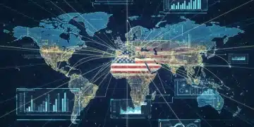 Global trade network with US focus, symbolizing new trade agreements.