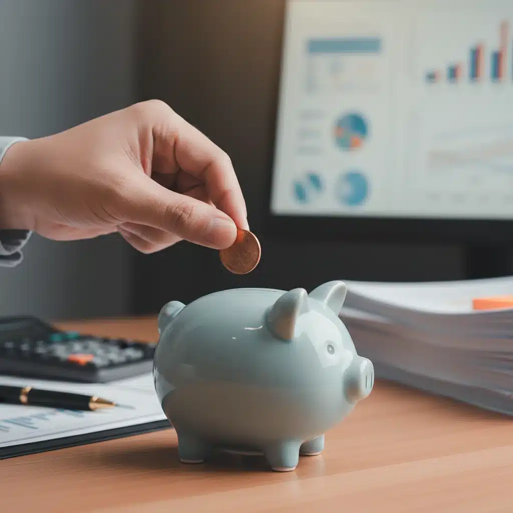 Hand depositing coin into piggy bank for retirement savings