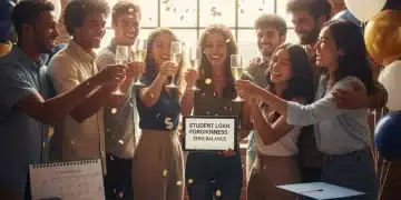 Students celebrating financial freedom from student loan forgiveness in 2026.