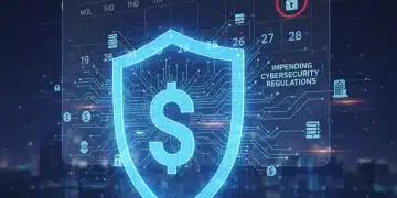 Digital shield protecting business network with June 2026 calendar