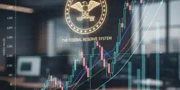 Federal Reserve interest rate projections for early 2026 on a financial chart.