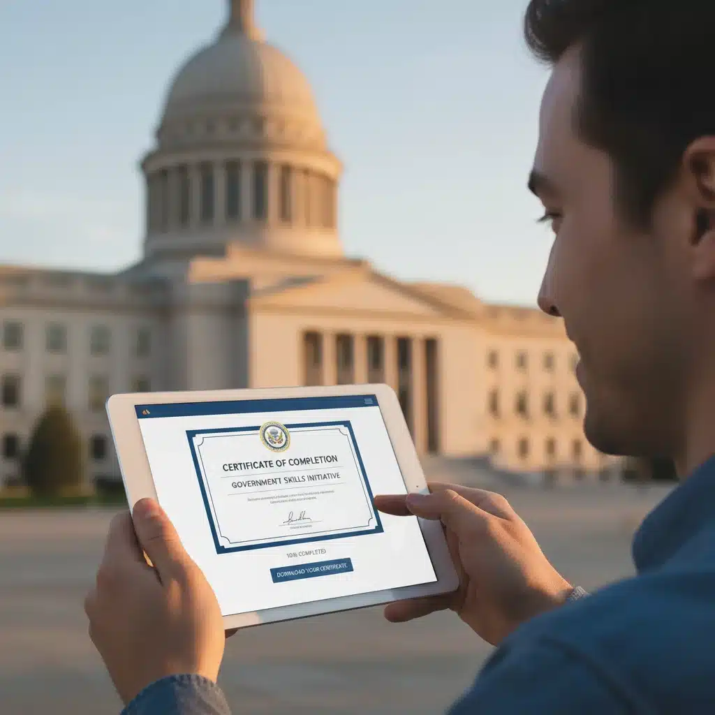 Individual completing an online government-funded training program.